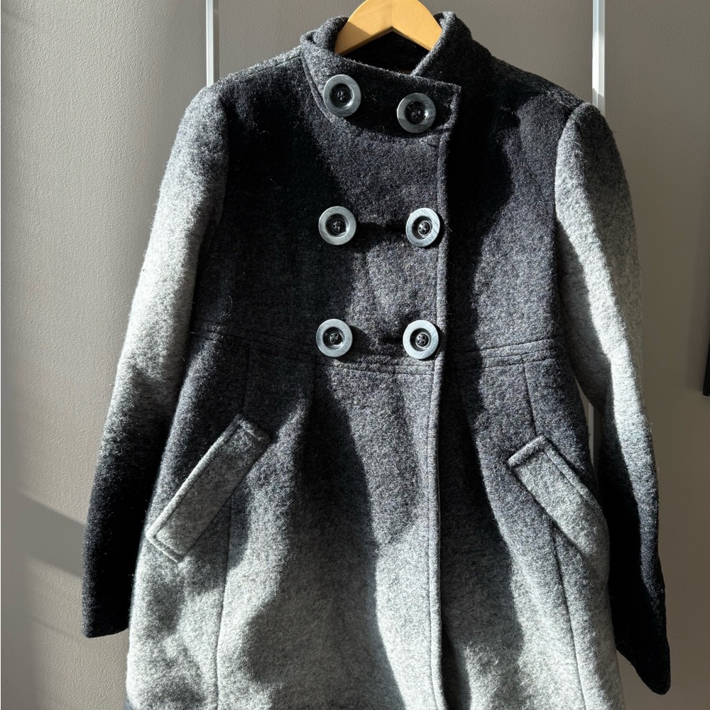 Adrienne Vittadini Two-Tone Ombré Gray Pea Coat